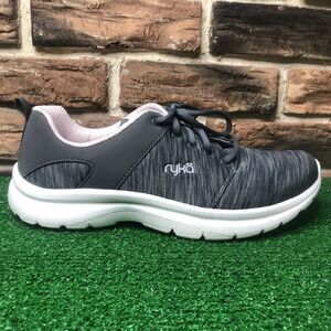 Ryka Glide Lace-Up Max Cushion Mesh Washable Sneakers Flintstone Blue 9.5/M